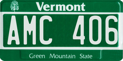 VT license plate AMC406