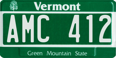 VT license plate AMC412