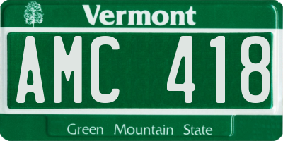 VT license plate AMC418