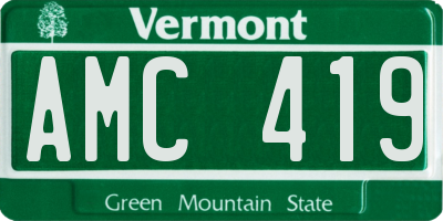 VT license plate AMC419