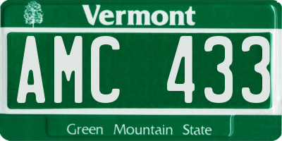 VT license plate AMC433