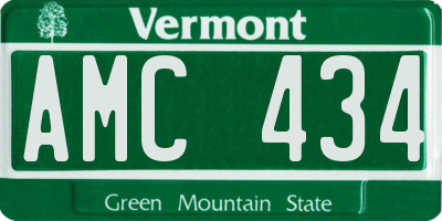 VT license plate AMC434