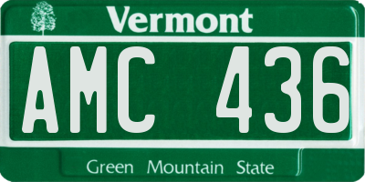 VT license plate AMC436