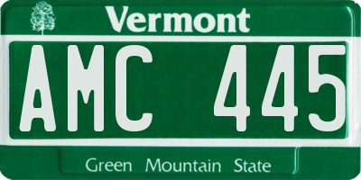 VT license plate AMC445