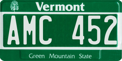 VT license plate AMC452