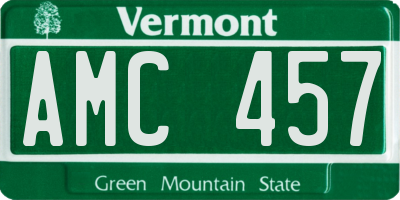 VT license plate AMC457