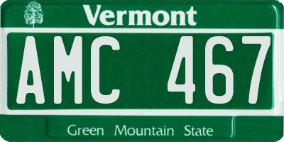 VT license plate AMC467