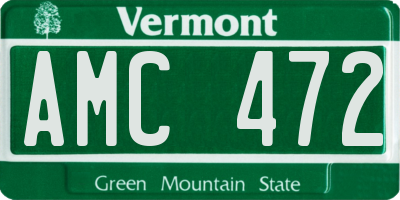 VT license plate AMC472