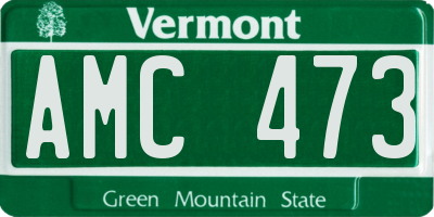 VT license plate AMC473