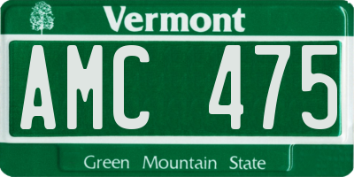 VT license plate AMC475