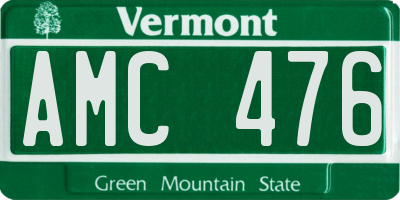 VT license plate AMC476