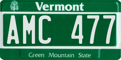 VT license plate AMC477
