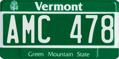 VT license plate AMC478