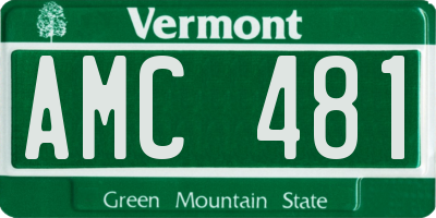 VT license plate AMC481