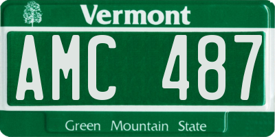 VT license plate AMC487