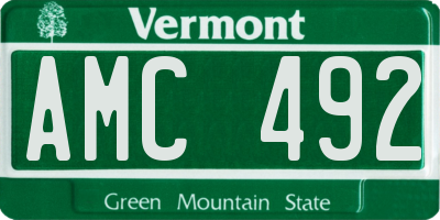 VT license plate AMC492