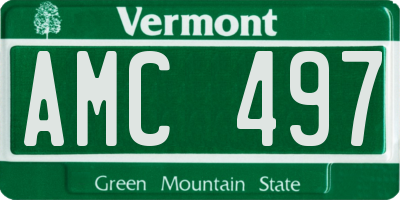 VT license plate AMC497