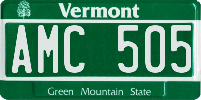 VT license plate AMC505