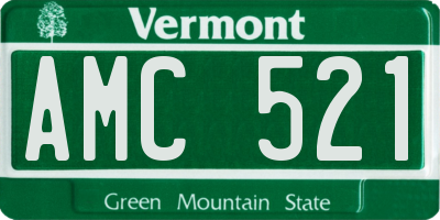 VT license plate AMC521