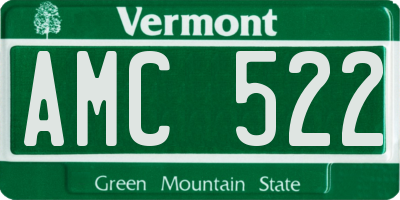 VT license plate AMC522