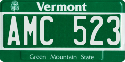 VT license plate AMC523