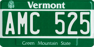 VT license plate AMC525