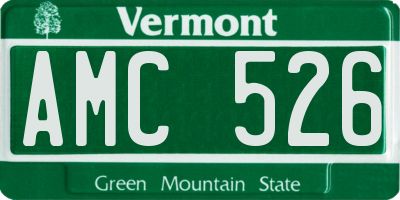 VT license plate AMC526