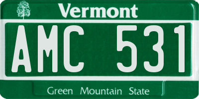 VT license plate AMC531