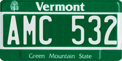 VT license plate AMC532