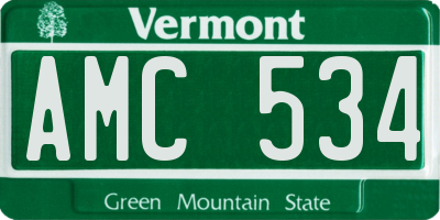 VT license plate AMC534