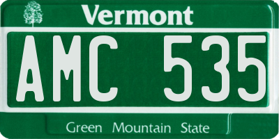 VT license plate AMC535