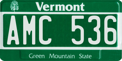 VT license plate AMC536