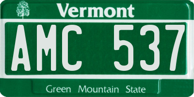 VT license plate AMC537