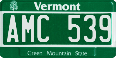 VT license plate AMC539