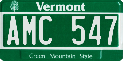 VT license plate AMC547