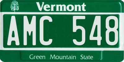 VT license plate AMC548