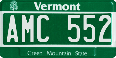 VT license plate AMC552