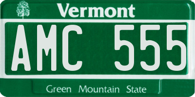 VT license plate AMC555