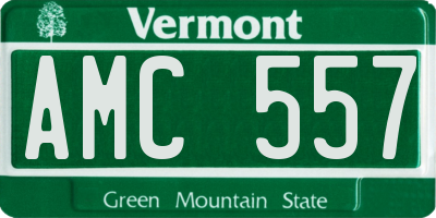 VT license plate AMC557