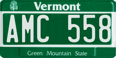 VT license plate AMC558