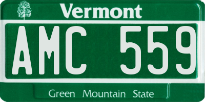 VT license plate AMC559