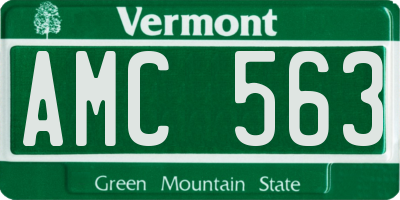 VT license plate AMC563