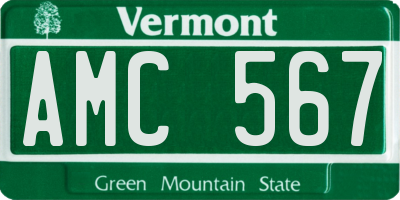 VT license plate AMC567