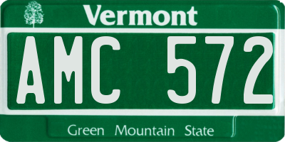 VT license plate AMC572