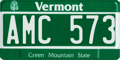VT license plate AMC573