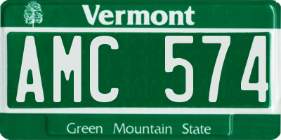 VT license plate AMC574