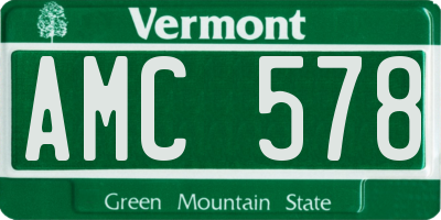 VT license plate AMC578
