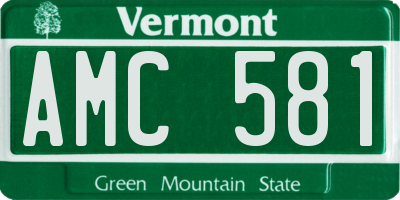 VT license plate AMC581
