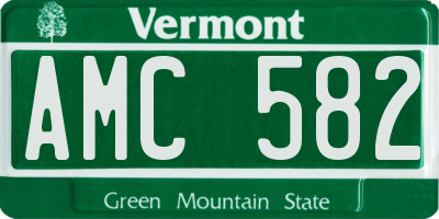 VT license plate AMC582