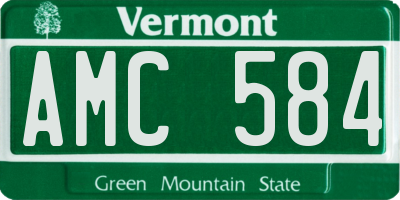VT license plate AMC584